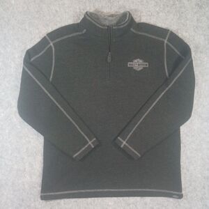 Harley-Davidson men's 1/4-zip cadet pullover sweatshirt charcoal gray Medium
